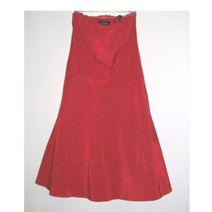 Nicole Miller Red Strapless Bustier Corset Dress